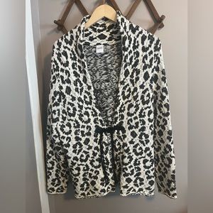 OXMO animal print tie up cardi mob wife vibes